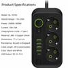Quick Charge Multitap Socket USB Type C Electrical Power Strip Electrical Socket  AC Power