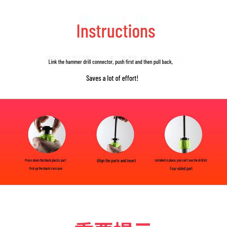 Stainless Steel Hexagonal Mortar Mixing Rod for Electric Hammer