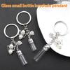 Chaveiro de Garrafa Vazia de Vidro Pingente Transparente Frascos de Óleos Essenciais Perfume Mini Garrafa dos Desejos Chaveiro Para Artesanato DIY