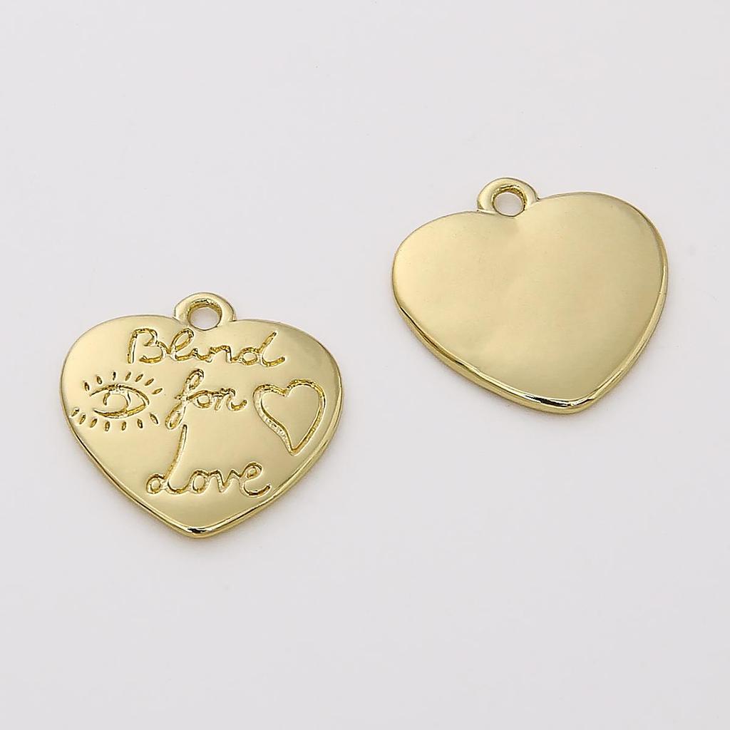 1pc Brass Embossed Heart Charms Lovely Pendnat for Earring Necklace Bracelet Jewelry Making