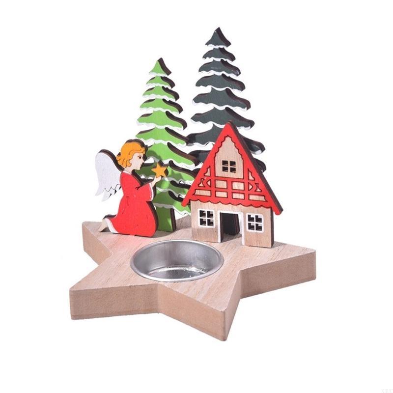 

Candlestick Christmas Holder Table Decoration Handmade Stand Desktop Window Decoration X3UC
