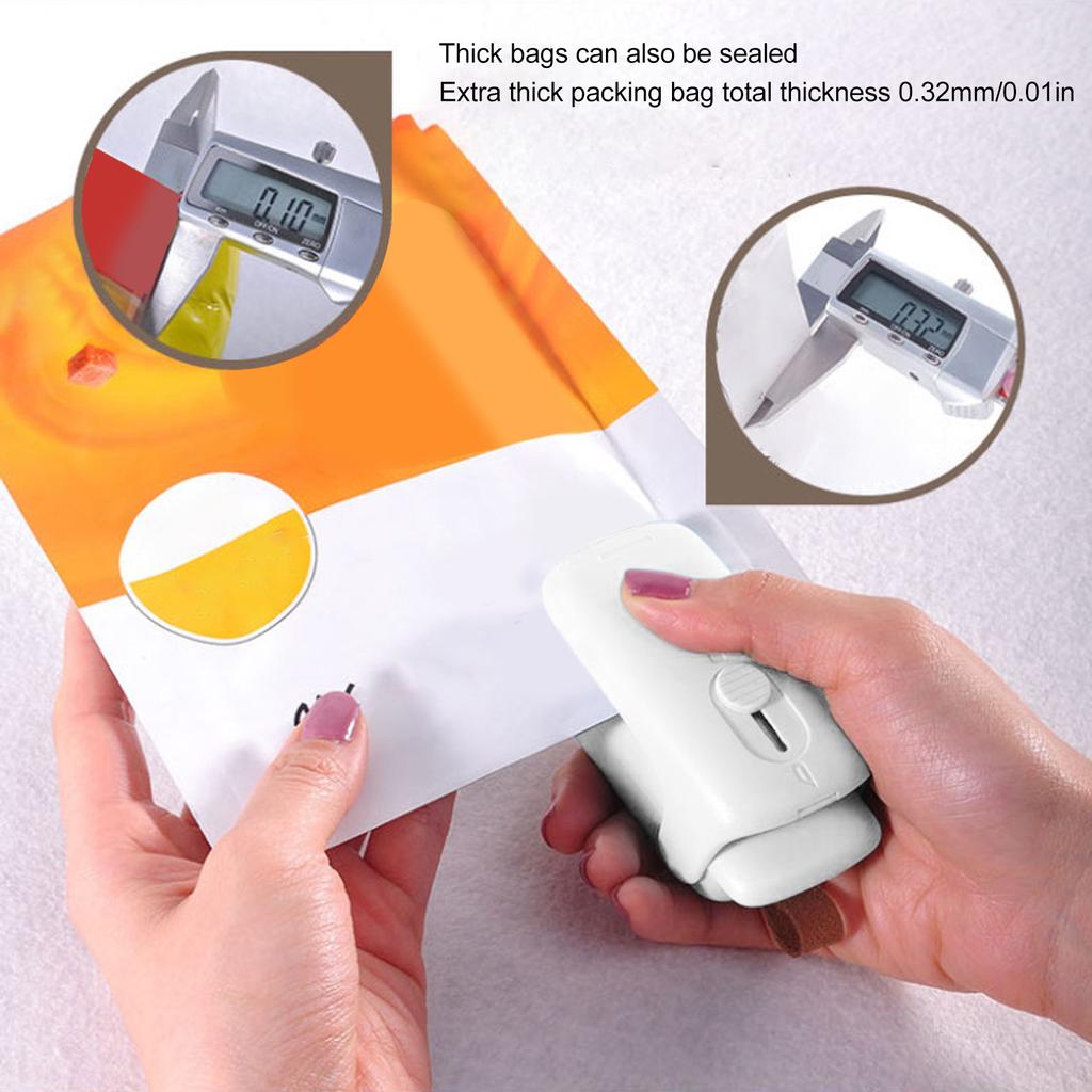 Bag Sealer 2 in 1 ABS Handheld Portable Food Snack Bag Sealing Machine with Springback Pocket Knife