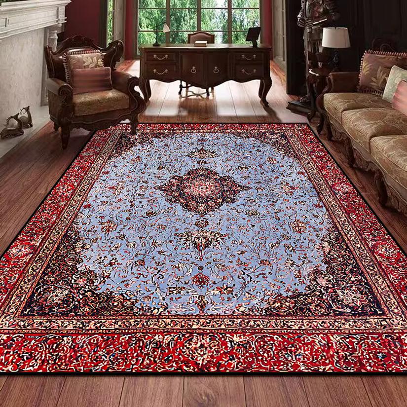 

Ретро перський килим для вітальні Бохо декор для кімнати Килим для балкона Великий розкішний червоний Декорація ліжка Домашні килимки Приліжковий 160x230 60*90cm