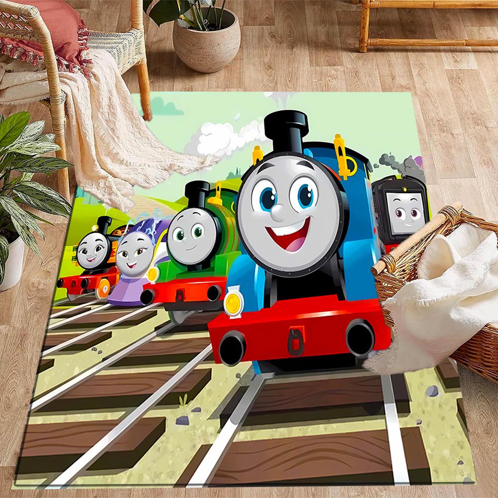 Thomas Friends Express Themed Anti-Slip Rugs - Polyester Home Decor, Suitable for Bedrooms, Living Rooms, Doorways, Studios, and Decorations
