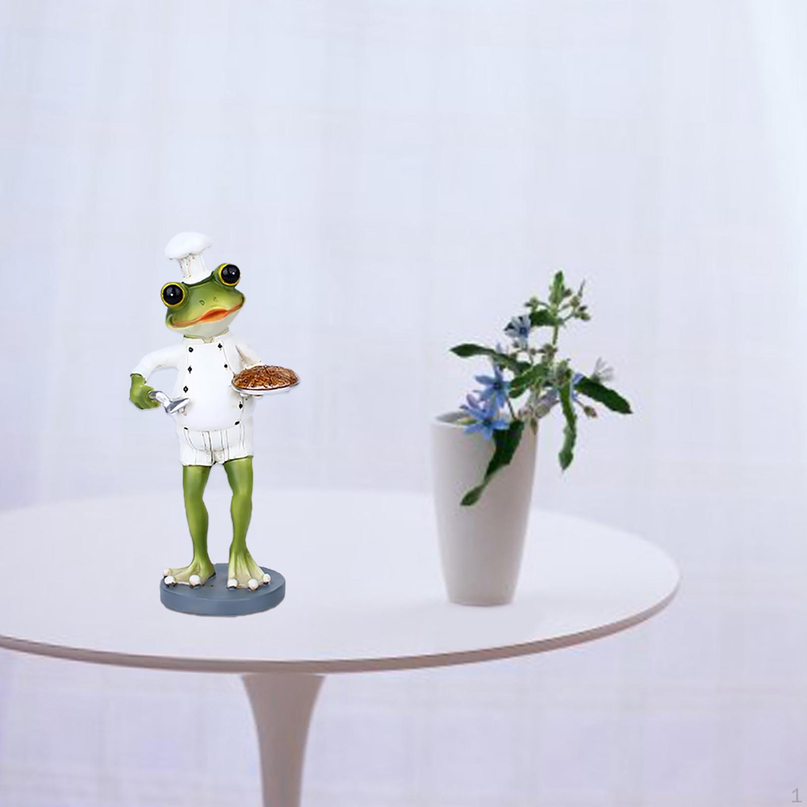 

Resin Chef Figurine Frog Statue Art Crafts Furnishing Articles for Tabletop Decor