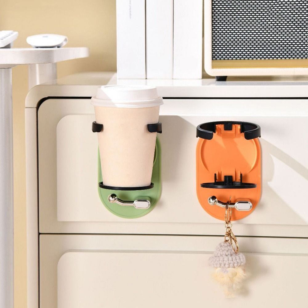 No Punching Folding Cup Holder Wall Mounted Drink Holder Multi-functional Cup Storage Rack  Bedroom