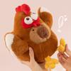 Fluffy Chicken Capybara Cotton Doll Hen Capybara Stuffed Doll  Christmas Gift