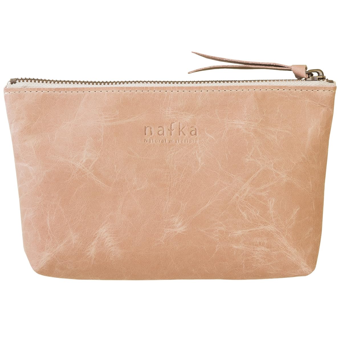 

Nafka Leather Small Item Made in Japan Women s Pouch, Cute, Large, Case, Large, [NFK-72115] (Pink Beige)