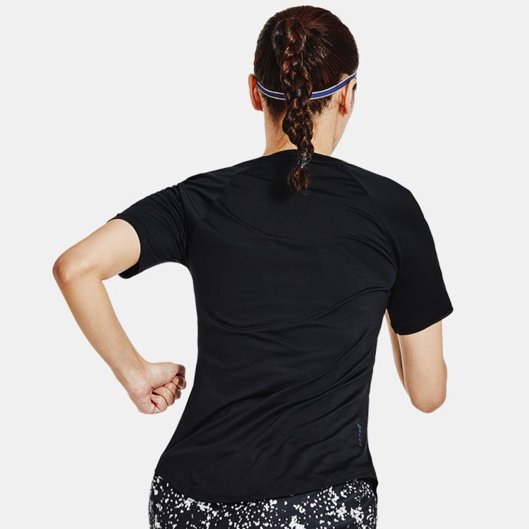 Under Armour Casual Running T-Shirt Women Tops Black 1361371-001