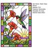 Light Filtering Privacy Film Stained Glass Static Window Clings, Hummingbird Flower Stickers, Removable Reusable Sticker PVC Decals for Home