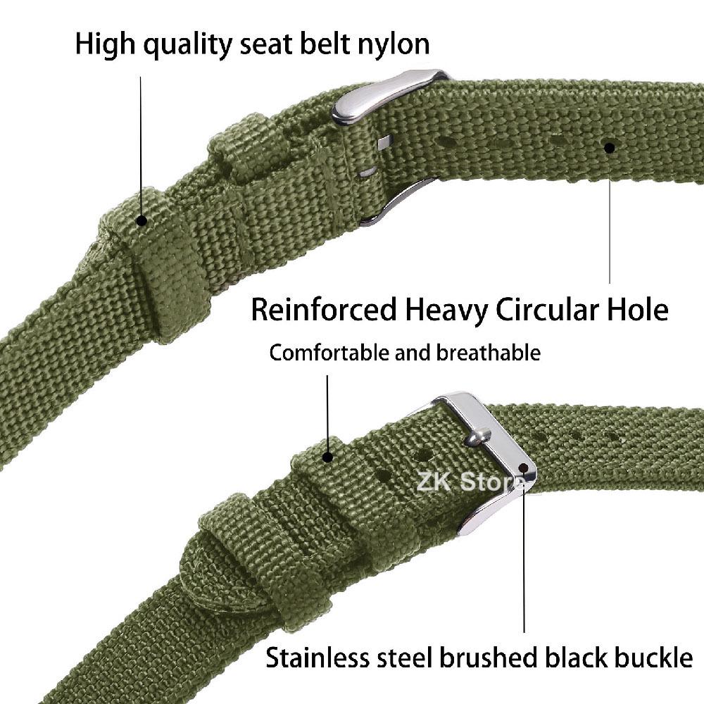 Nylon Canvas Quick Release Watch Band 20mm 22mm Replacement Watch Straps for Military Woven Fabric Wrist Band Ribbed Bracelet