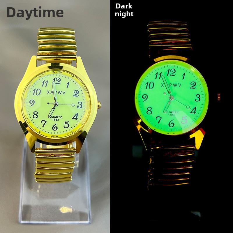 Casual Digital Luminous Elderly Watch Simple Quartz Watch Elastic Band Elastic Band Couple Watch