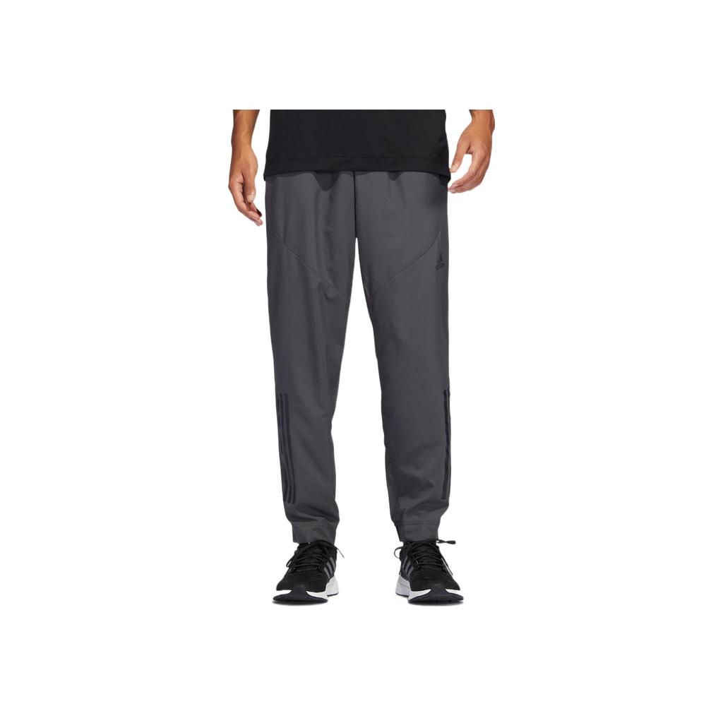 Adidas Workout Pants With Solid Color Logo Print And Stripes Men Pants Black HF8986