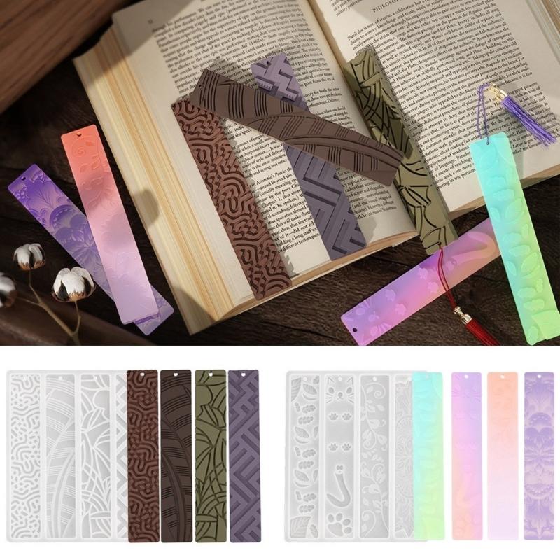 Silicone Mold for DIY Crystal Dropping Bookmark Personalized Irregular Geometric Patterns Adorned Bookmark Crafting Mold