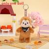 Cute Rabbit Panda And Monkey Plush Keychain With Pp Cotton For Bag Decoration
