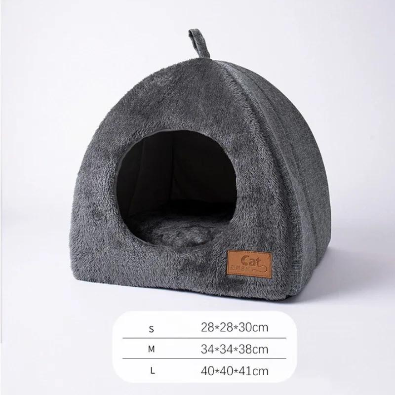 Cat Cottage Triangle Cat Litter Enclosed Cat House Pet Litter Warm Thickened Deep Sleep Kennel Pet Supplies