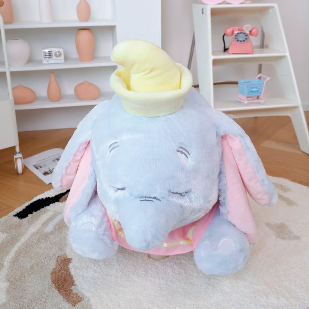 Büyük Boy Dumbo Fil Peluş Oyuncak Çok Yumuşak Sevimli Doldurulmuş Hayvan Uyuyan Fil Peluşlar Atma Yastığı Doğum Günü Hediyeleri