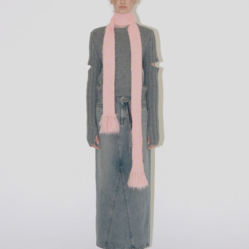 DIAGONAL MOHAIR KNIT MUFFLER (mix2)