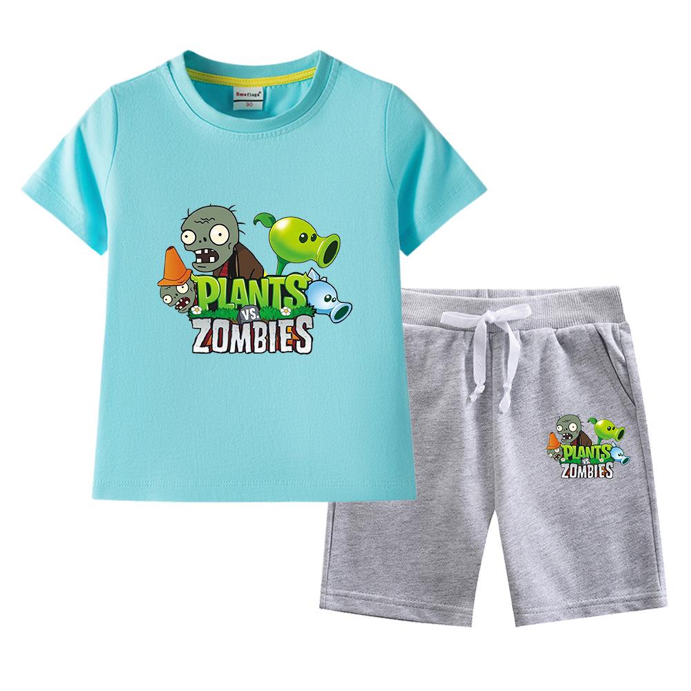 Plants vs. Zombies Kids' Summer Set: Boys' & Girls' T-Shirt and Shorts - Versatile Two-Piece