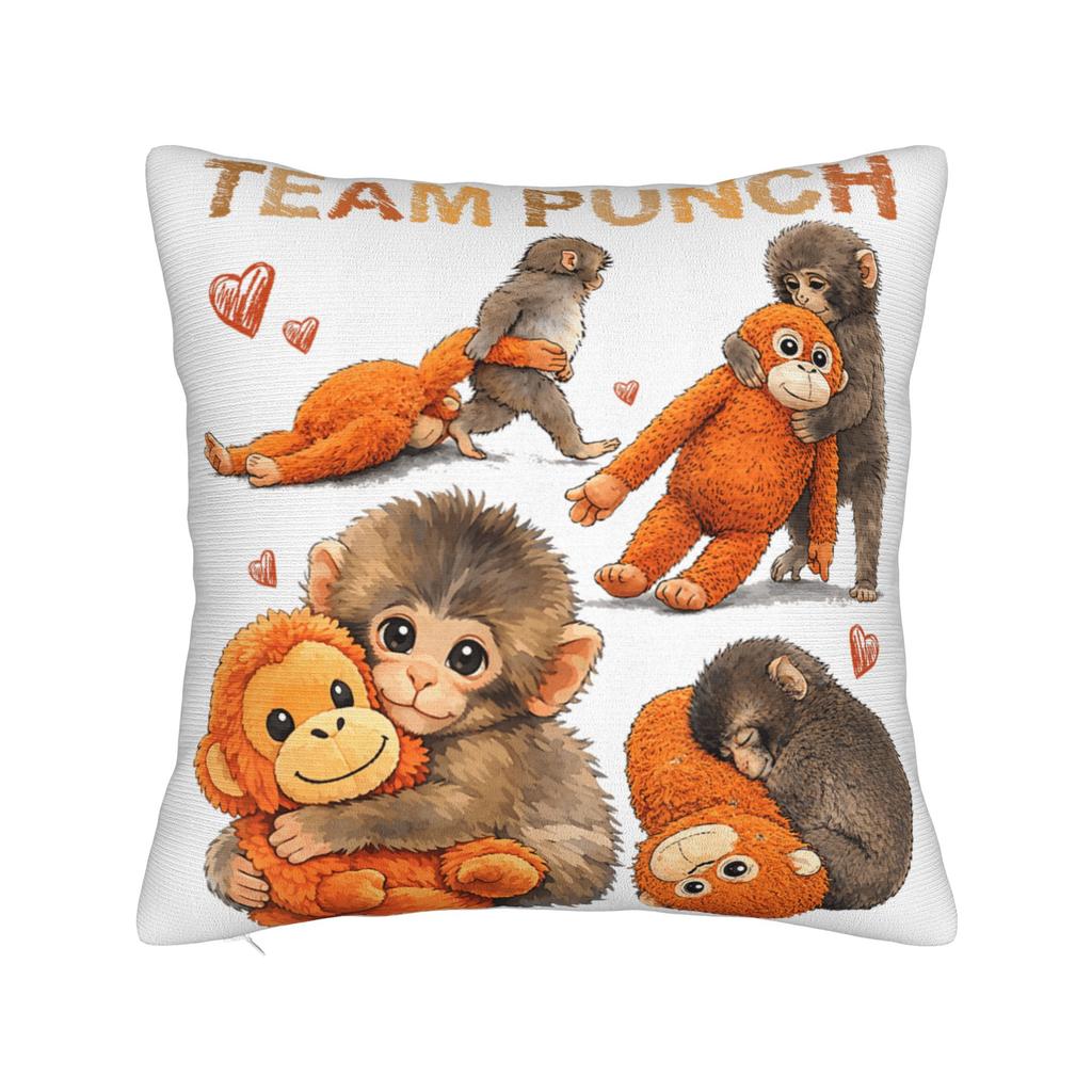 Cute Baby Monkey Named Punch Plush Hugging Pillow Case Print Pillow Cover For Wedding Party Home Decor Funny Pillowcases