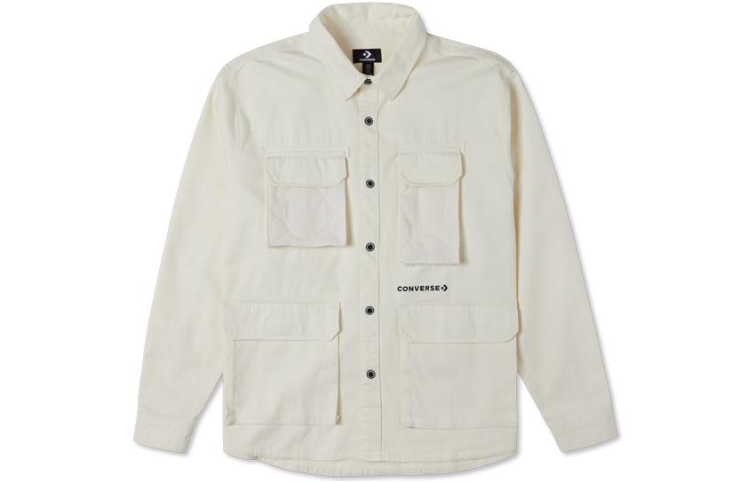 Converse Shirts Men s Beige Lapel Moderate Workwear 10025053-A01 S