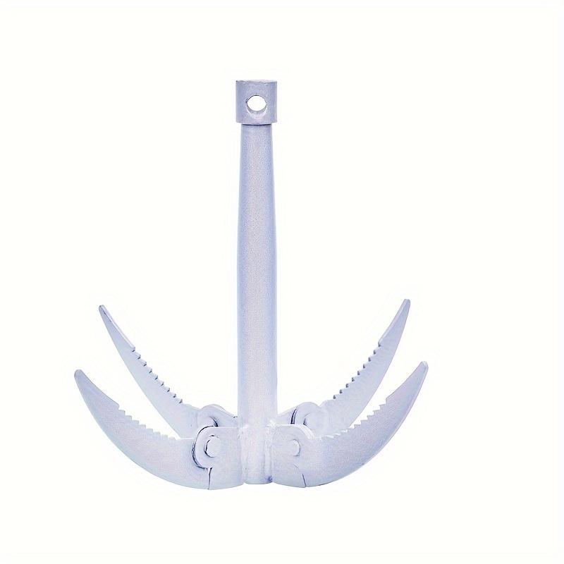 High-Efficiency Foldable Weed Remover with 393.7" Rope - Galvanized Iron, Easy Aquatic Plant Extraction, Includes Quad Anchor