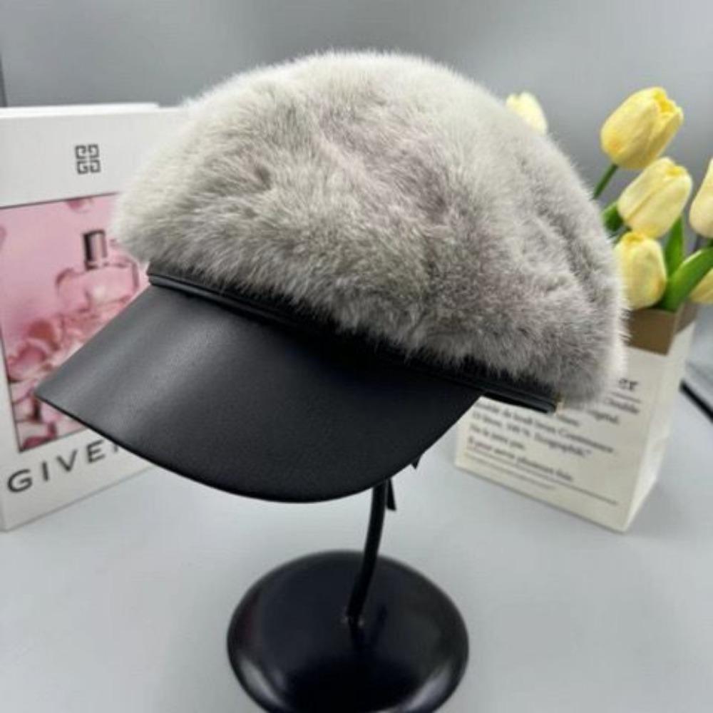 Dopamine Fashion Versatile Imitation Mink Winter Hat Internet Celebrity Ins Warm Autumn and Winter Big Head Beret