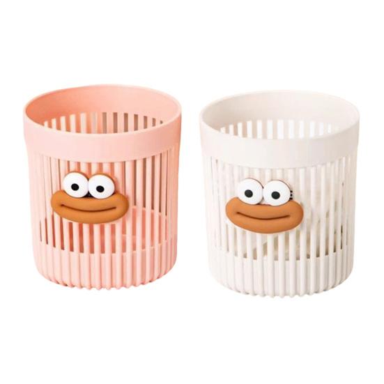 

2 шт. Мультяшний підсклянник для ручок Милий настільний органайзер з великим ротом для дому та офісу Багатофункціональне зберігання для ручок, пензлів для макіяжу Креативний подарунок для дітей та дорослих рожевий/білий