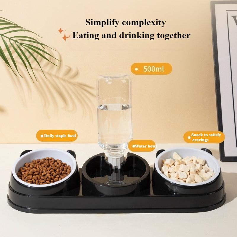 Elevated Bowl for Cats and Dogs Durable Two-in-one Feeder Bowl Food Bowl Automatic Drinking Water Small Cat Dog Pet Supplies