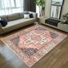Geometrischer Teppich im Vintage-Stil mit Medaillon-Muster für Wohnzimmer, große Fläche, Schlafzimmer, Bodenteppich, abgenutzte Heimdekoration