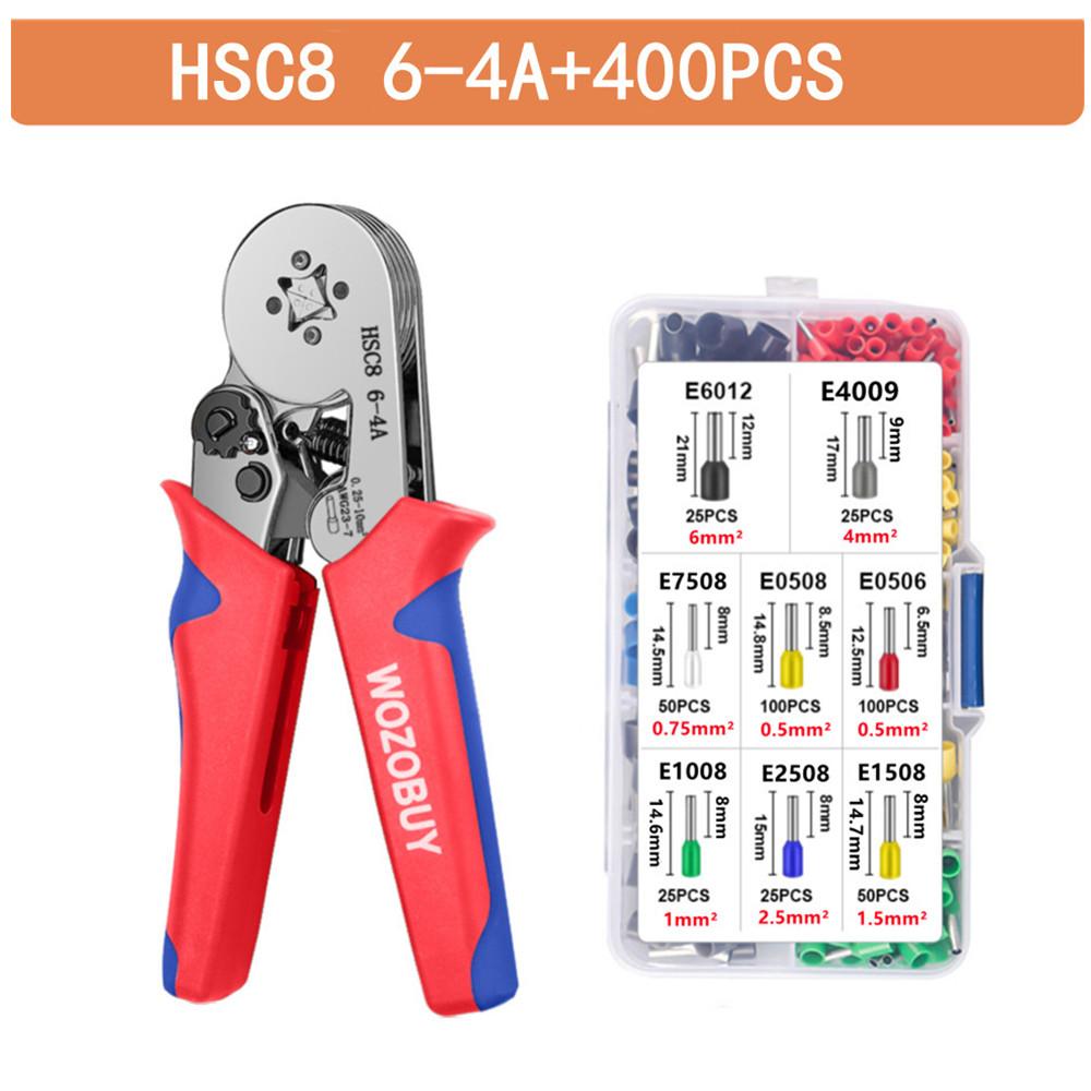 Ferrule Crimping Tool Kit, Self-adjustable Ratchet Wire Crimping Tool Crimper Plier Set,for Connectors Wire End Ferrules