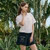 CHALLENGER Women'S Cooling Tricot Embossed Mesh Mix Collared Short Sleeve T-Shirt White