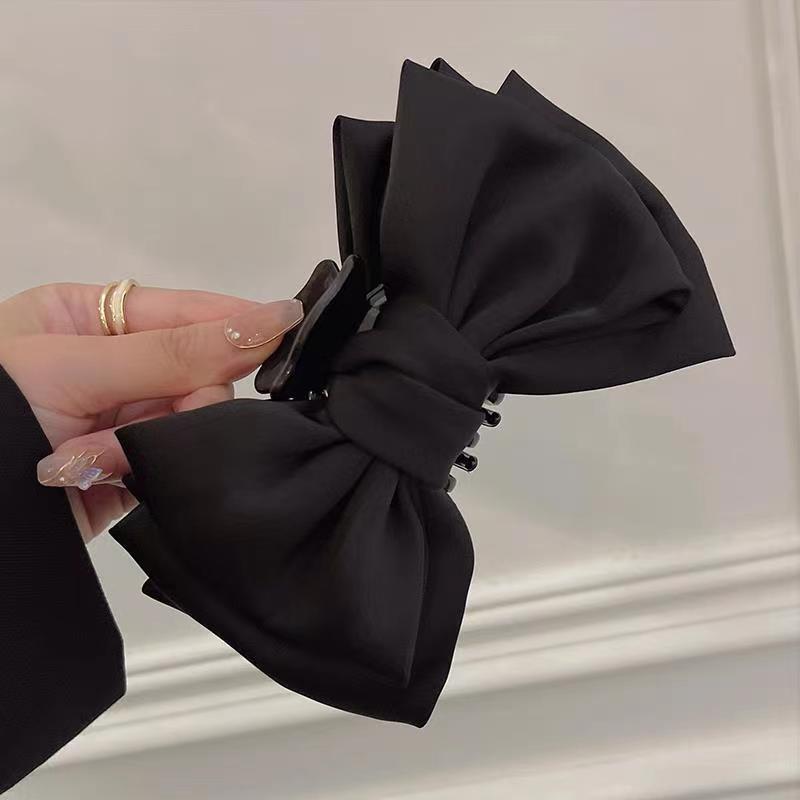 

1pcs Fashion Big Bow Hair Claw Clips for Women Hairclips Girls Large Hair Crab Black Hair Clamp White Hairpins Hair Accessorie чорний