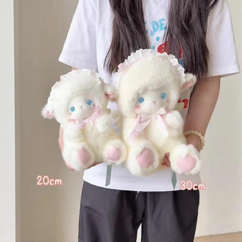 20/30/40Cm Cute Angel Lamb Plush Toy Comfort Companion Doll Soft Pillow Room Decoration Sofa Back Cushion Little Sheep Girl Gift