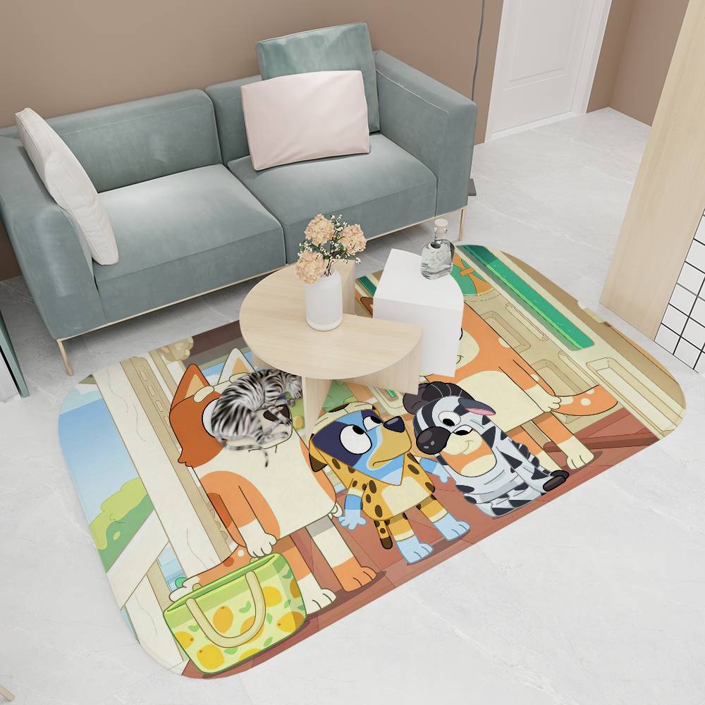 Anime B-BlueyS Cute Bathroom Mat Kids Room Bedroom Decoration Balcony Anti-Slip Doormat Living Room Welcome Rug