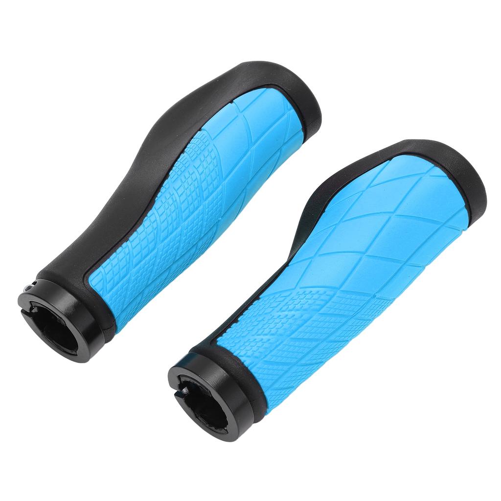1 Pairset Bike Handlebar Cover Grips with Alloy Double Lock Anti Slip Cycling Handle GripBlue