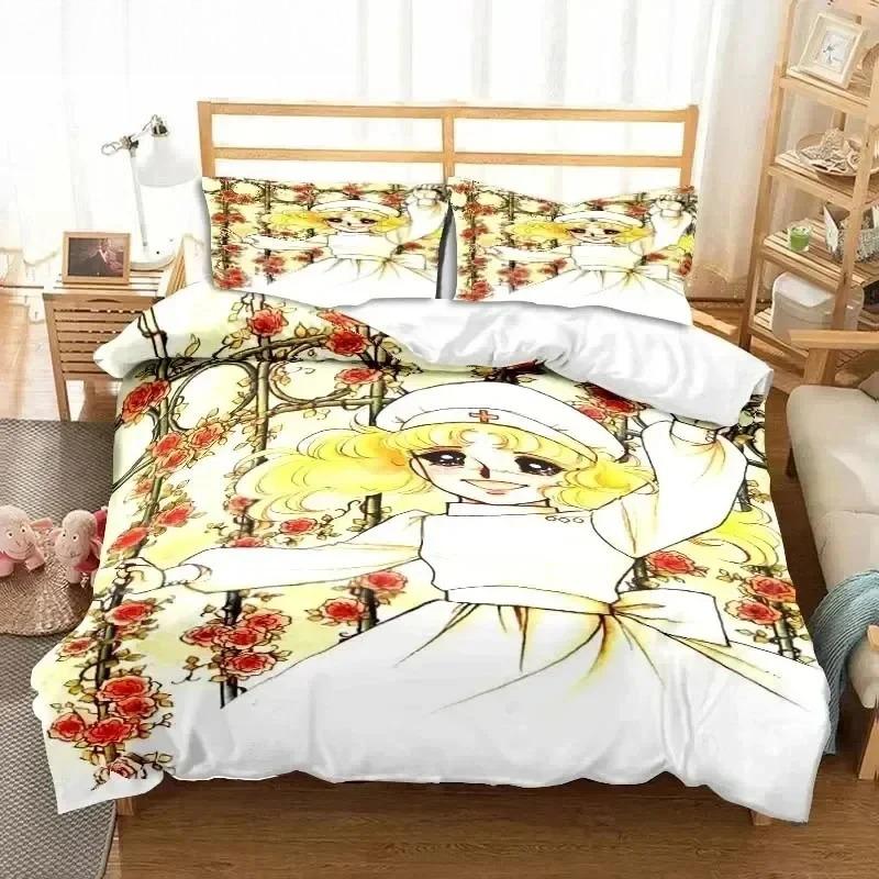 Manga Candy Bedding Set Duvet Cover Quilt Cover Pillowcase Comforter King Queen Size Boys Adult Bedding Set