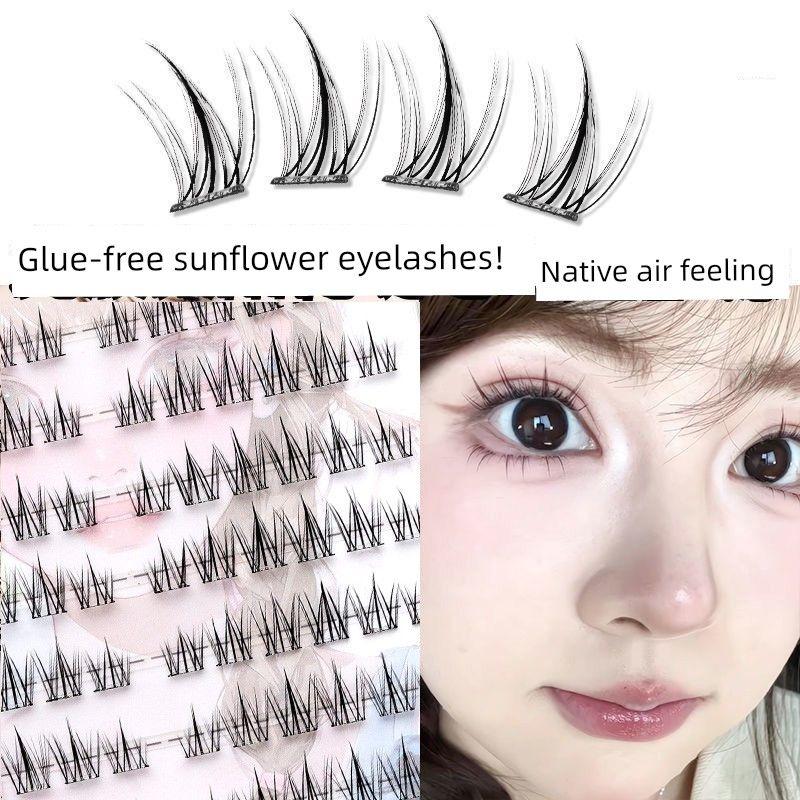 Dr. Eyelash Glue-Free Sunflower False Eyelashes Glue-Free Self-Adhesive Segmented Eyelash Stickers for Beginners Natural Simulation