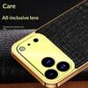 For iPhone 17 Pro Case TPU + PU Kickstand Phone Cover Crocodile Texture Electroplating