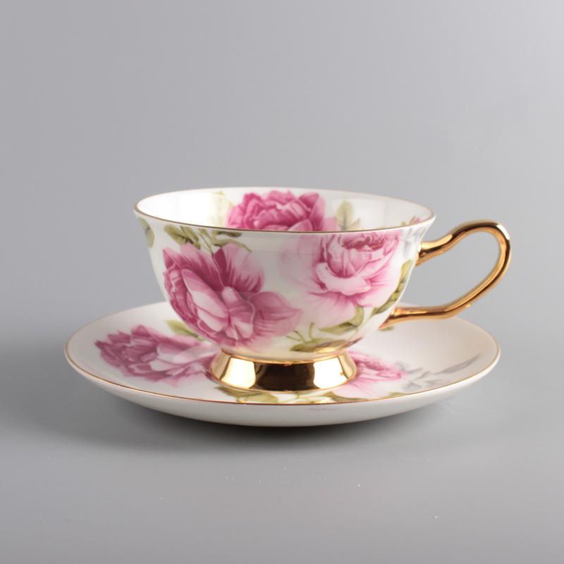 Keramické květinové šálky na kávu, talíře, odpolední čajové šálky