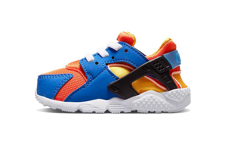 Nike Huarache Run Slip Resistant Cushioning Abrasion Resistant Low top Toddler Shoes Blue Orange Infant And Toddler 704950-421 22