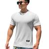 Men's Summer Trendy Pullover Crew Neck T-Shirt Solid Sports Fitness Short-Sleeve Top