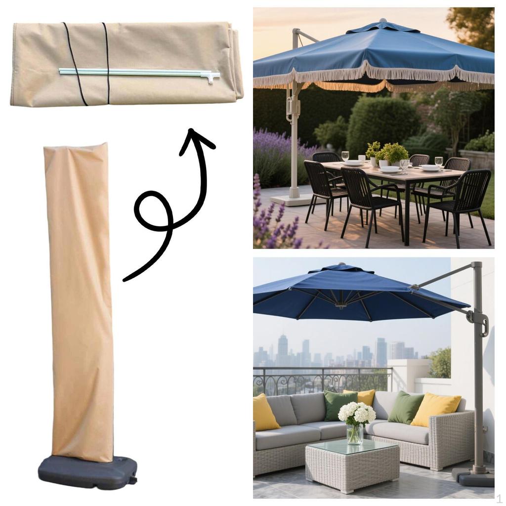 Patio Umbrella Cover Parasol Portable Lightweight Waterproof Sun Protection for Outside