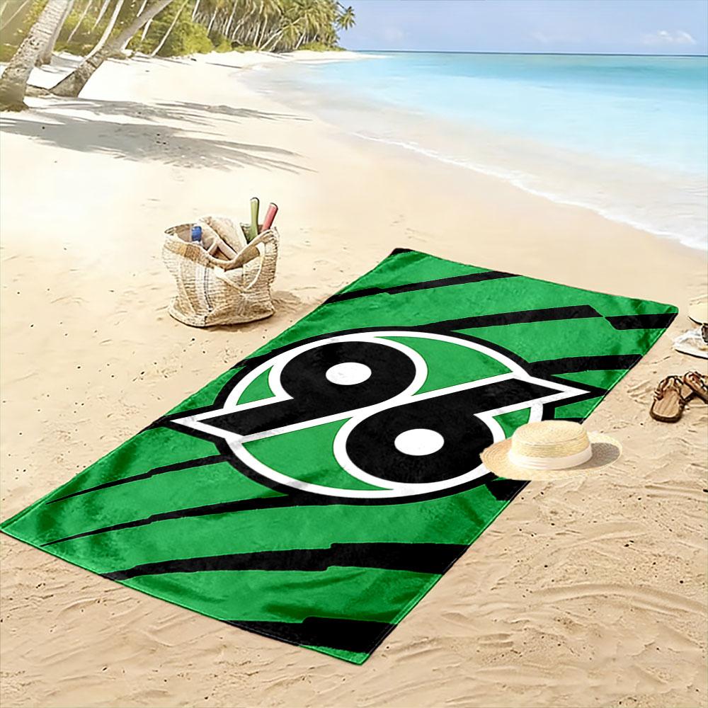 Bold green energy burst Print beach towel, quick drying, suitable for travel, outdoor sports, jogging, the beach and swimming, gift