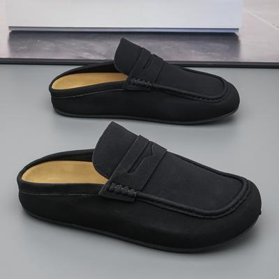 Fashion Men's Fashionable Soft Sole Slip In Half Slipper, Spring and Summer Fashionable Sole, Casual Sports Shoes, Suede Leather Surface