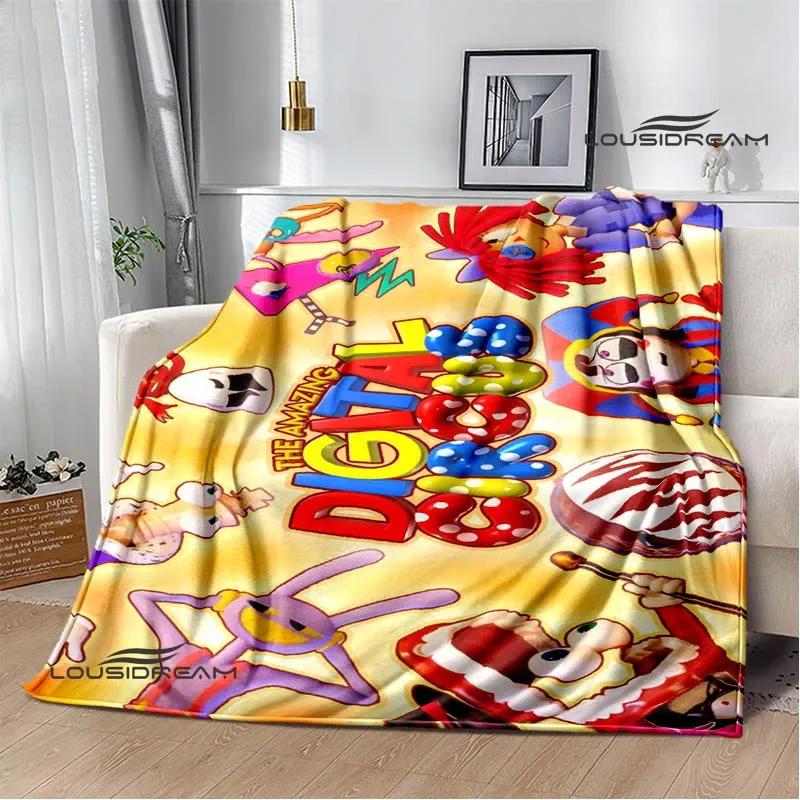 THE AMAZING DIGITAL CIRCUS Cartoon Blanket Warm Flannel Blankets Soft Cozy Blanket Sofa Travel Blanket Bed Linings Birthday Gift