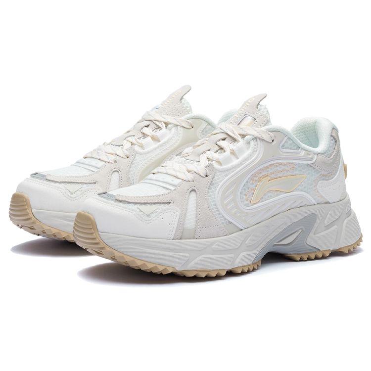Li Ning Shiguang Shock Absorbing Non-Slip Durable Low-Top Running Shoes Women sneaker Cloud-White ARLR012-2