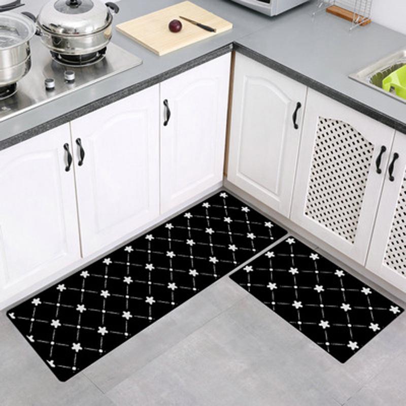 Fashionable Textile Kitchen Mat Anti -Slip Kitchen Rugs Balcony Bathroom Printed Carpet Home Floor Mat Doormat Bath Carpet