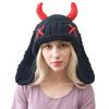 Funny Devil Horns And Rabbit Ears Soft Hat For Christmas Halloween Cosplay Costume Party