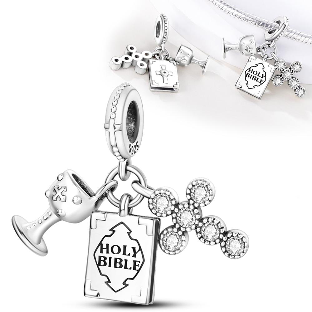 

Original Charms Copper Holy Grail Bible Crucifix Pendants Fit Charms Plata Bracelets For Women Jewelry Making Fine Gifts